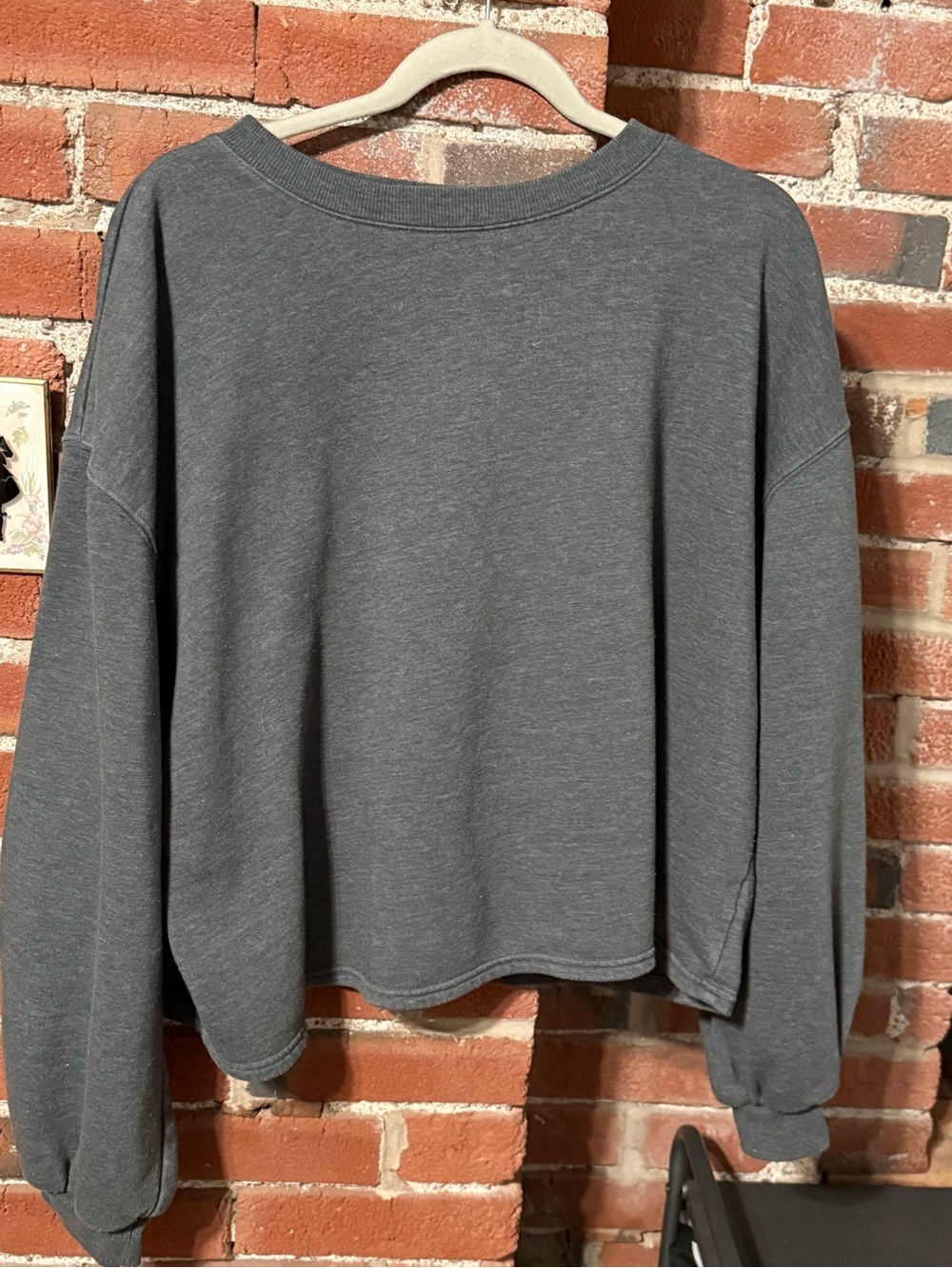 Cozy Charcoal Gray Cropped Sweatshirt